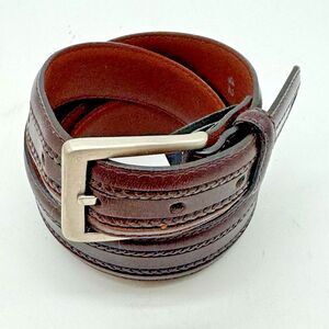 Brighton Smooth & Braided Brown Leather Belt Men's 42 Casual 1.25" Belt P2108